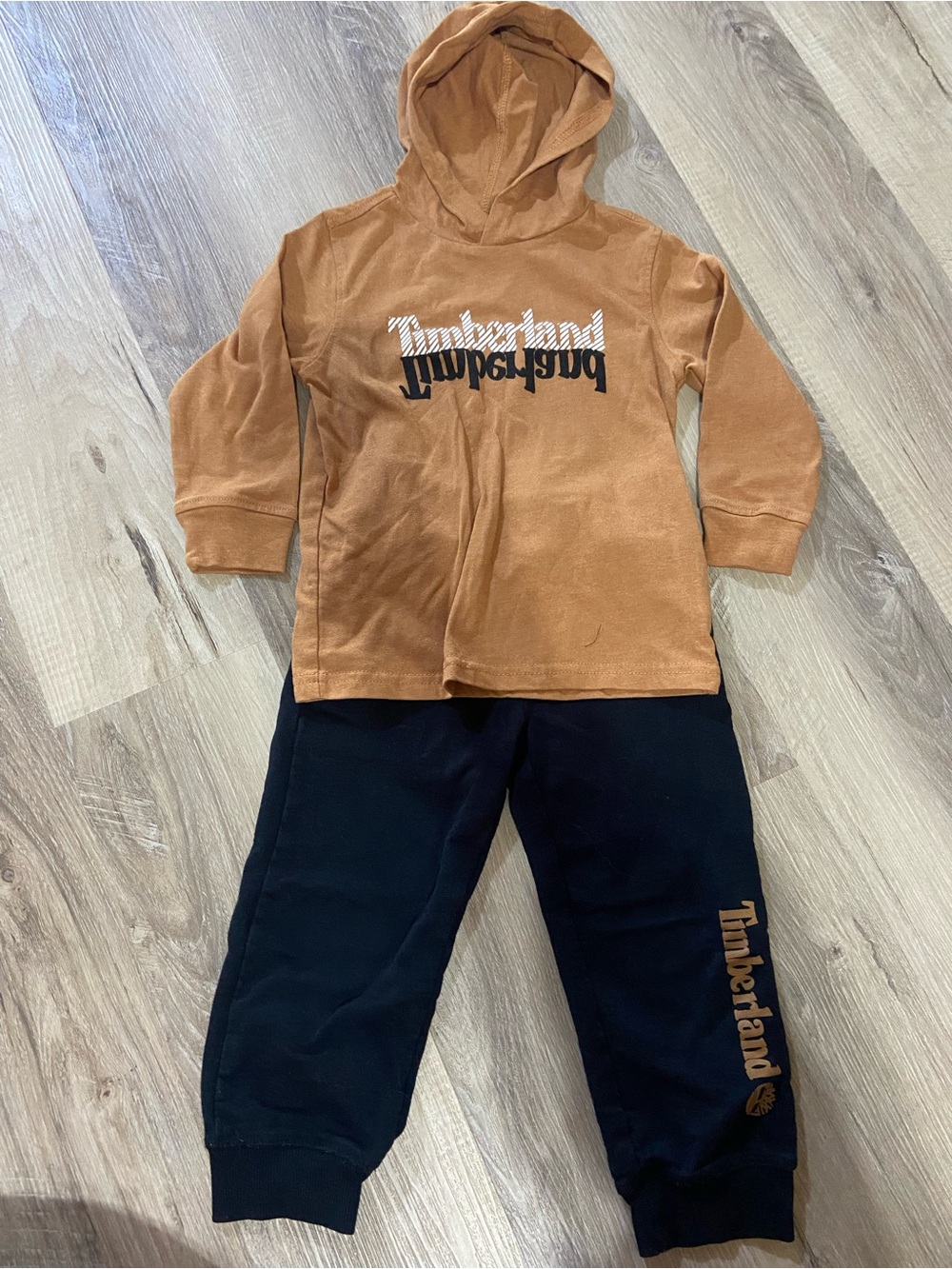 Timberland Brown Hooded Top with Black Jogger Pants
